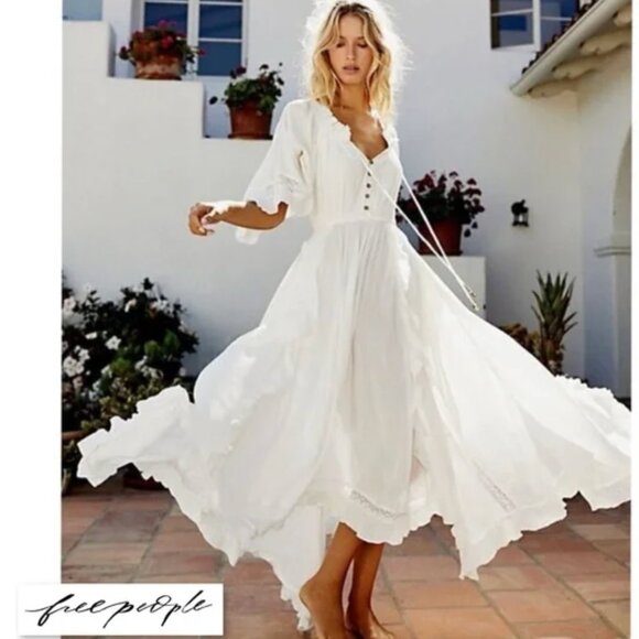 Free People Dresses & Skirts - Free People Beach Bliss Maxi Dress White L